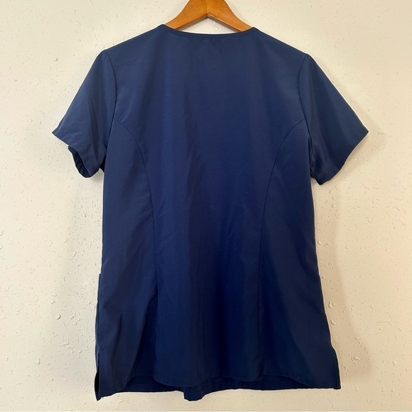 🦋 Dickies Blue V-Neck Scrub Top Nurse CNA Medial Hospital Medium - Picture 3 of 6